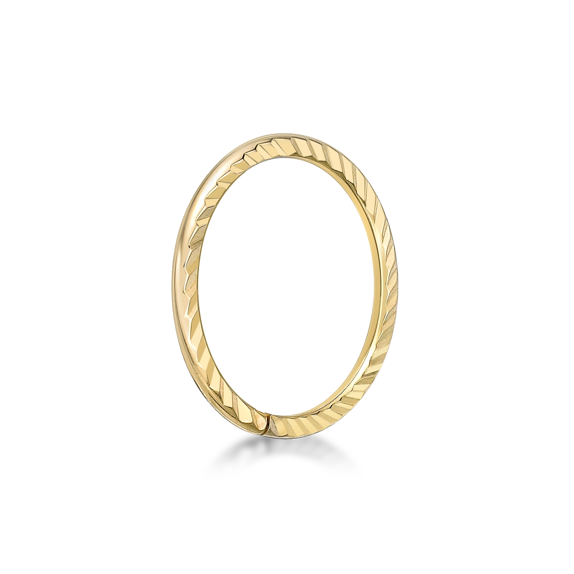 Women's 8 MM Textured Hoop Nose Ring, 14K Yellow Gold, 20 Gauge | Lavari Jewelers