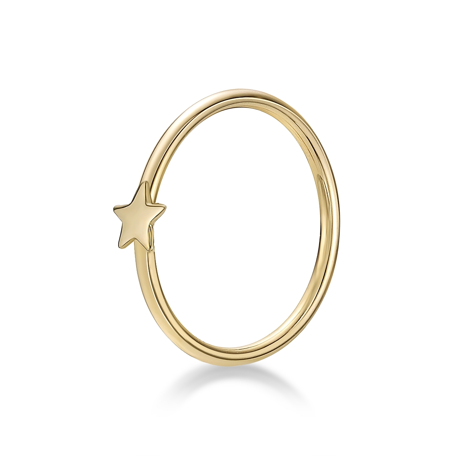 Lavari Jewelers Women's 10 MM Star Hoop Nose Ring, 14K Yellow Gold, 20 Gauge