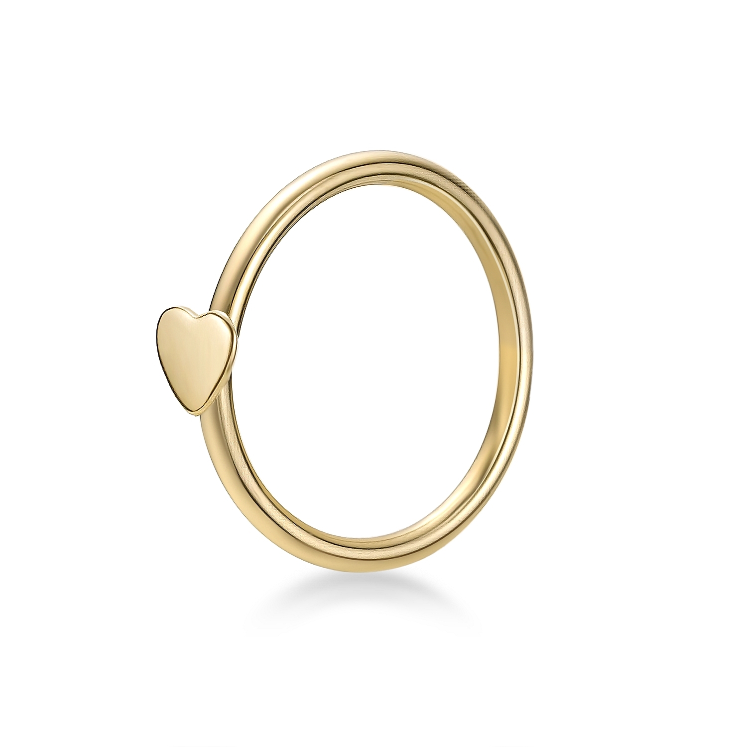Lavari Jewelers Women's 12 MM Heart Hoop Nose Ring, 14K Yellow Gold, 20 Gauge