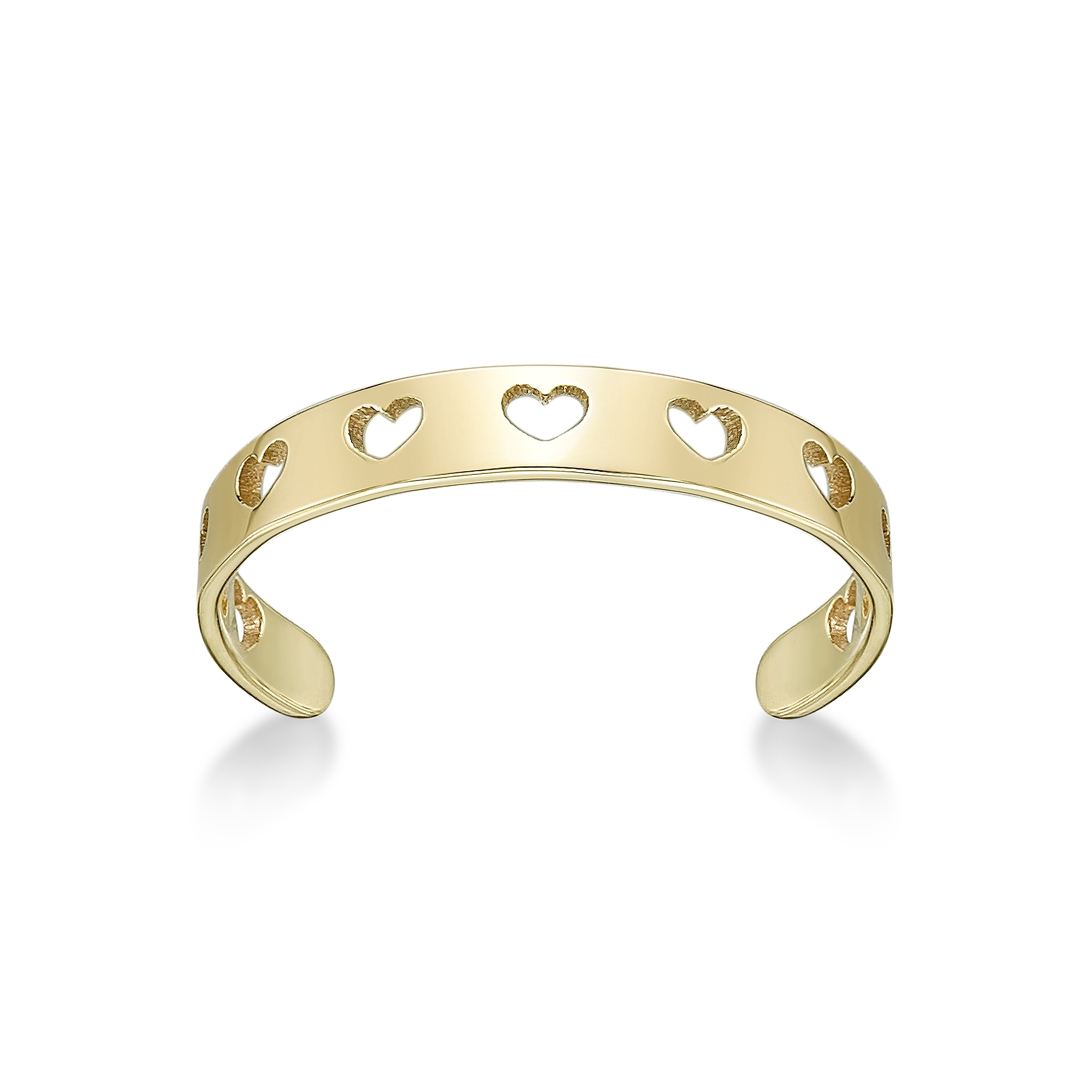 Lavari Jewelers Women's Heart Cutout Adjustable Toe Ring, 10K Yellow Gold