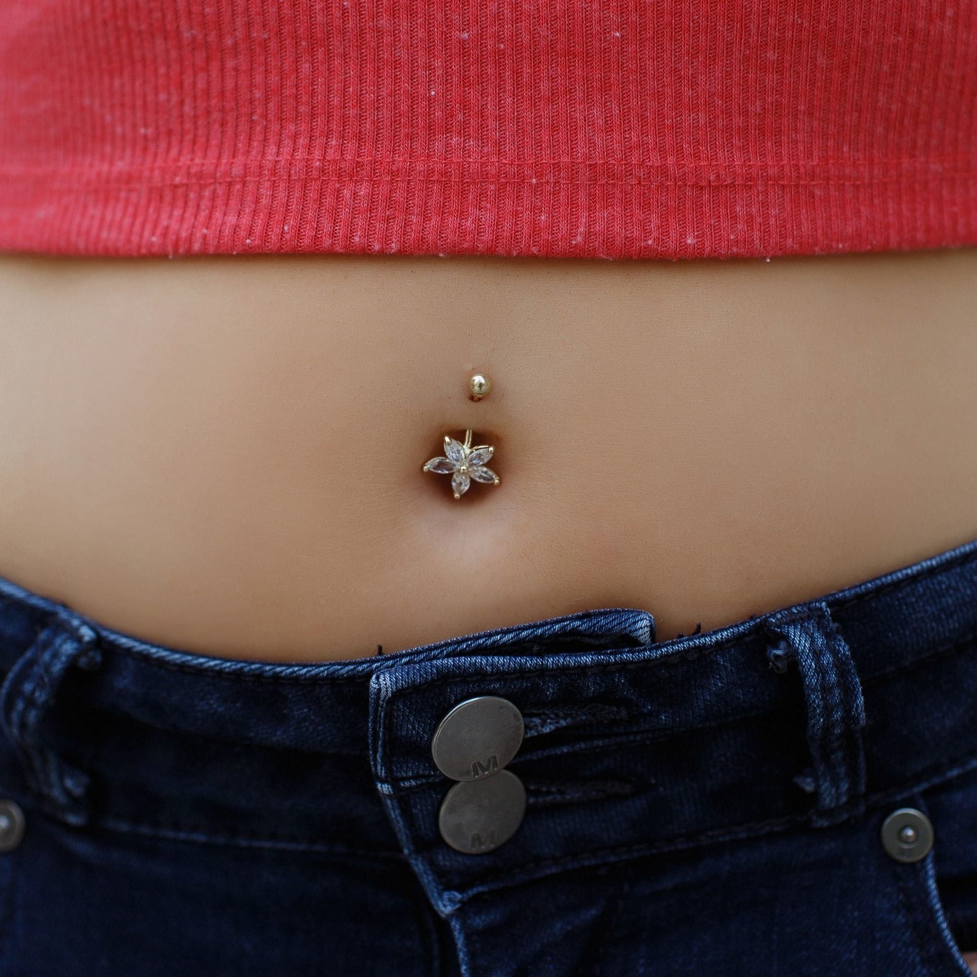 Titanium 14G Crystal Belly Ring | Claire's US