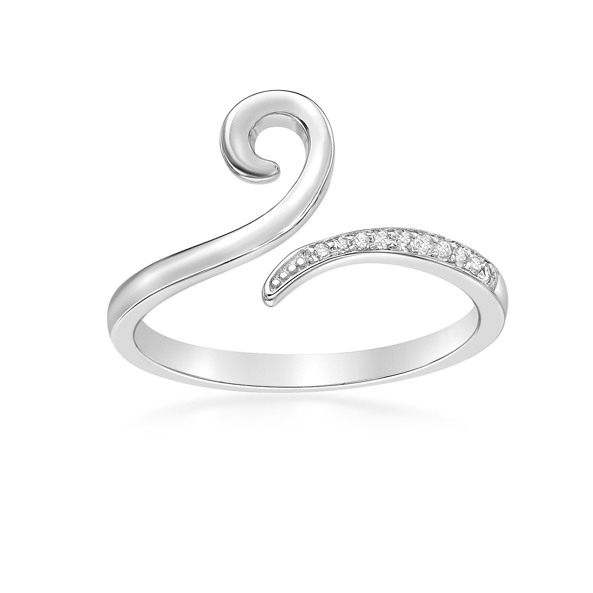 Lavari Jewelers Women's Bypass Adjustable Toe Ring, 925 Sterling Silver, .05 Cttw