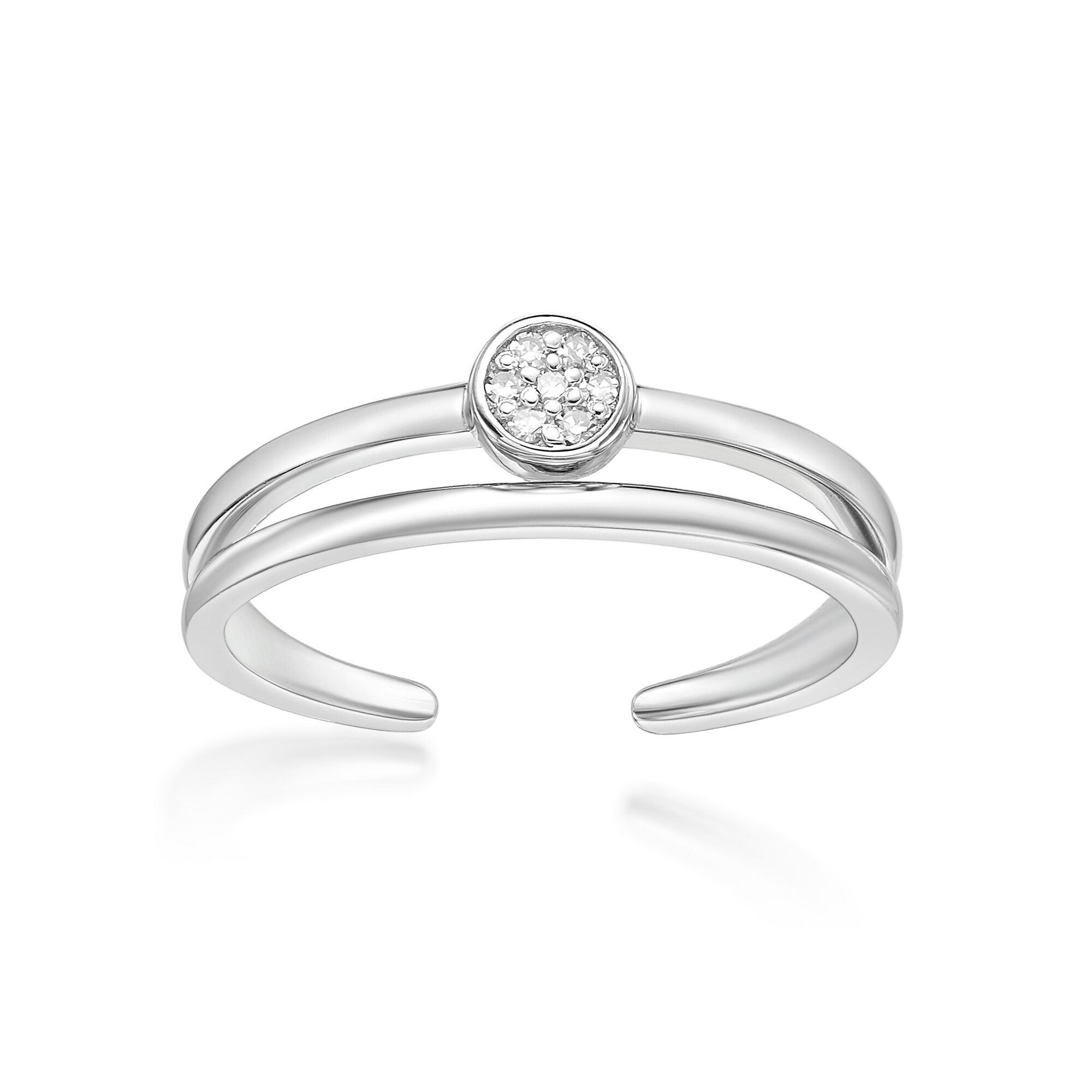 Women's Double Band Adjustable Toe Ring, 925 Sterling Silver, .035 Cttw | Lavari Jewelers