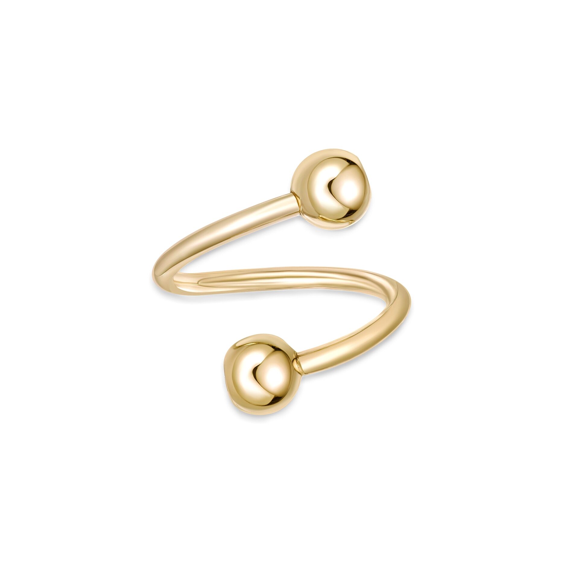 Lavari Jewelers Women’s Spiral Cubic Zirconia Belly Ring, 10K Yellow Gold, 16 Gauge