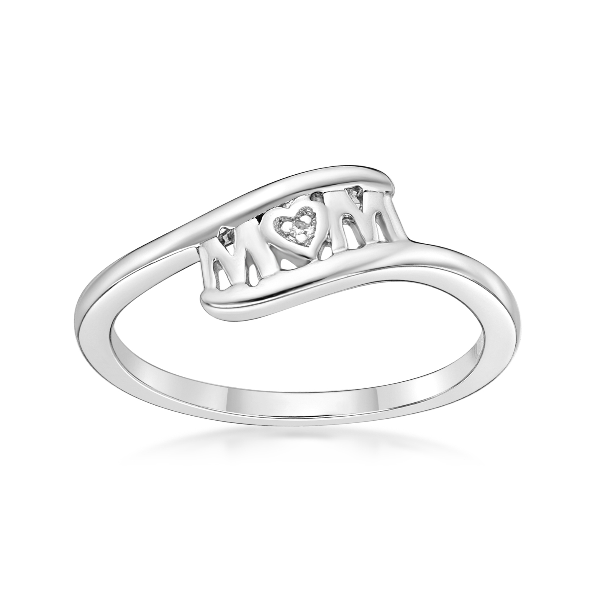 Women's Diamond "Mom" Ring, Sterling Silver, 0.003 Carat | Lavari Jewelers
